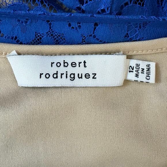 Robert Rodriguez Royal Blue Lace Shift Dress Size 12 - Picture 3 of 4